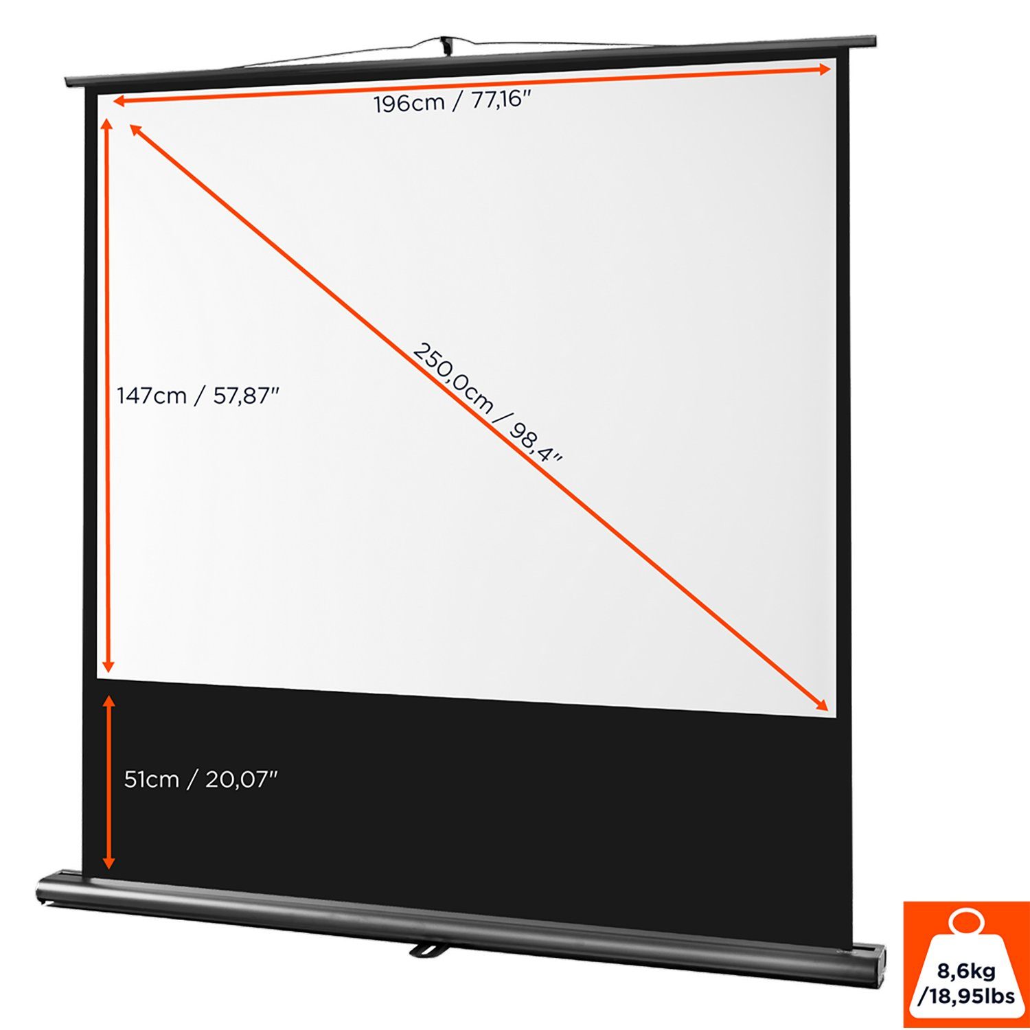Celexon Ultramobil Professional Pull-Up-Leinwand (schwarze Rückseite)