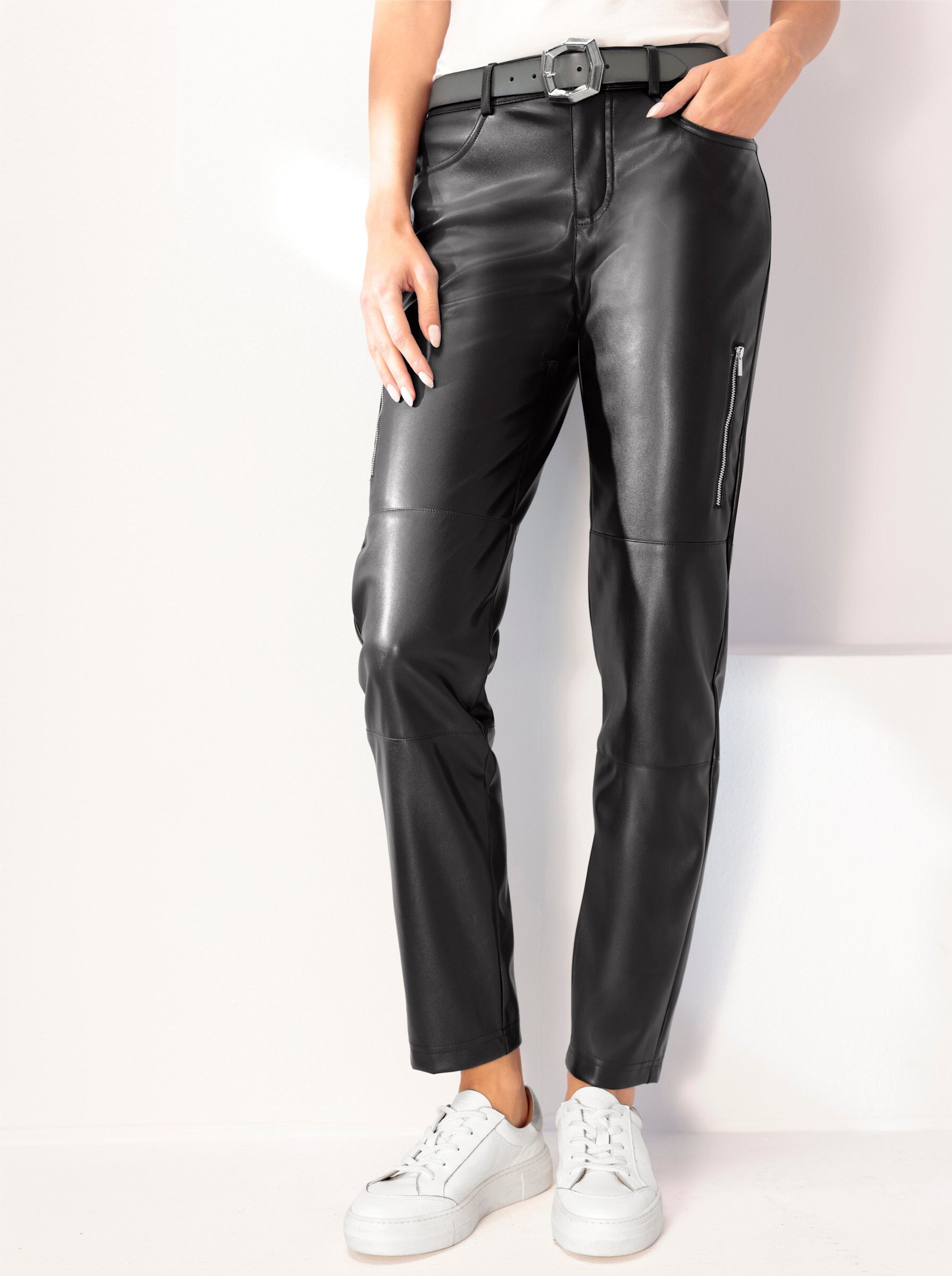 heine Jerseyhose Lederimitat-Hose normal