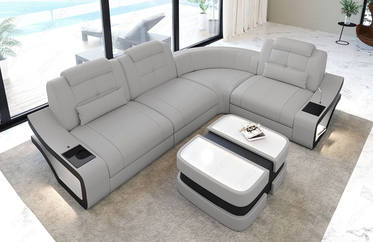 Ecksofa Leder Sofa Couch Elena L Form Ledercouch