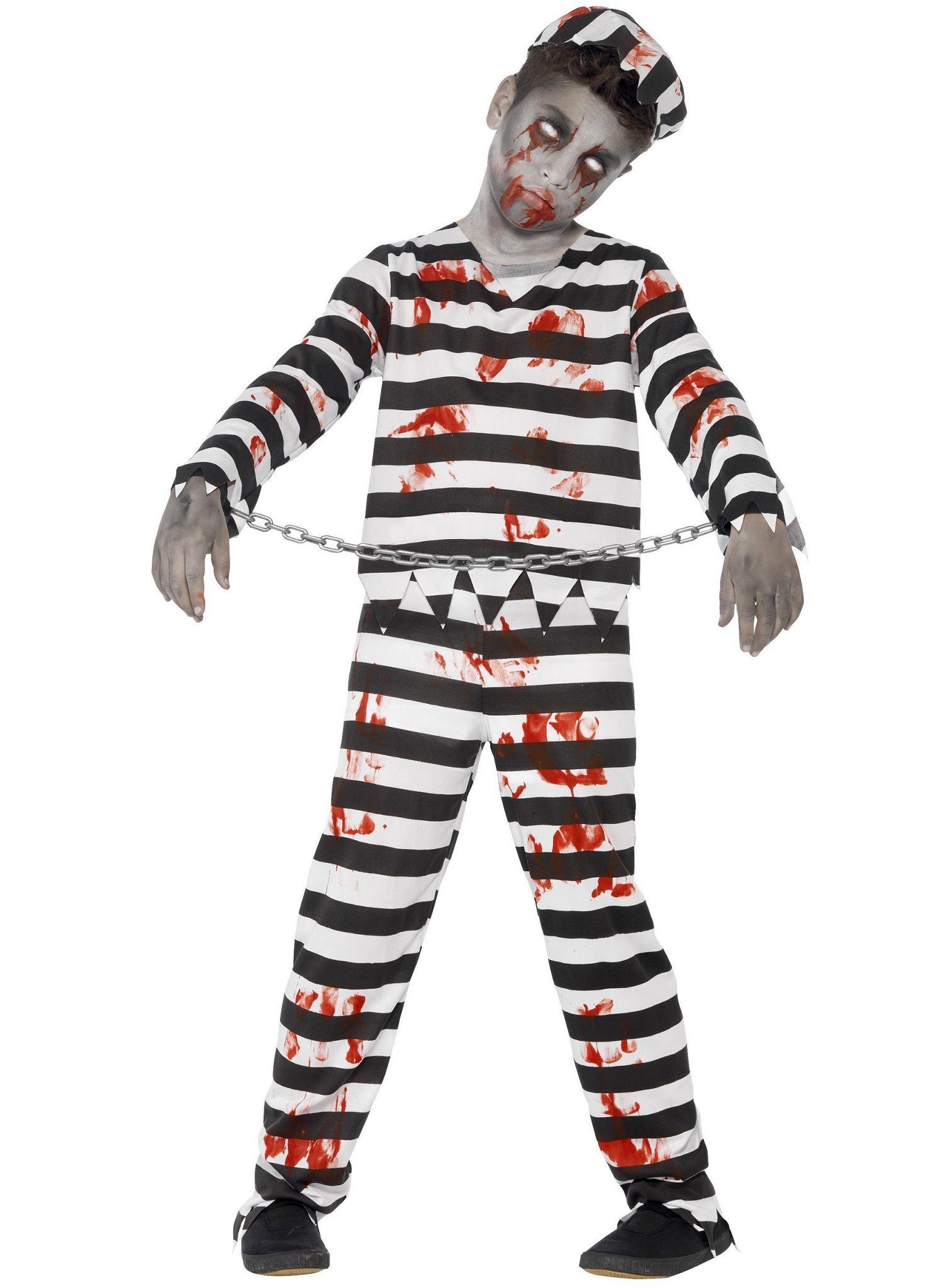 Smiffys Zombie-Kostüm Zombie Sträfling - Halloween Kostüm Kinder Junge