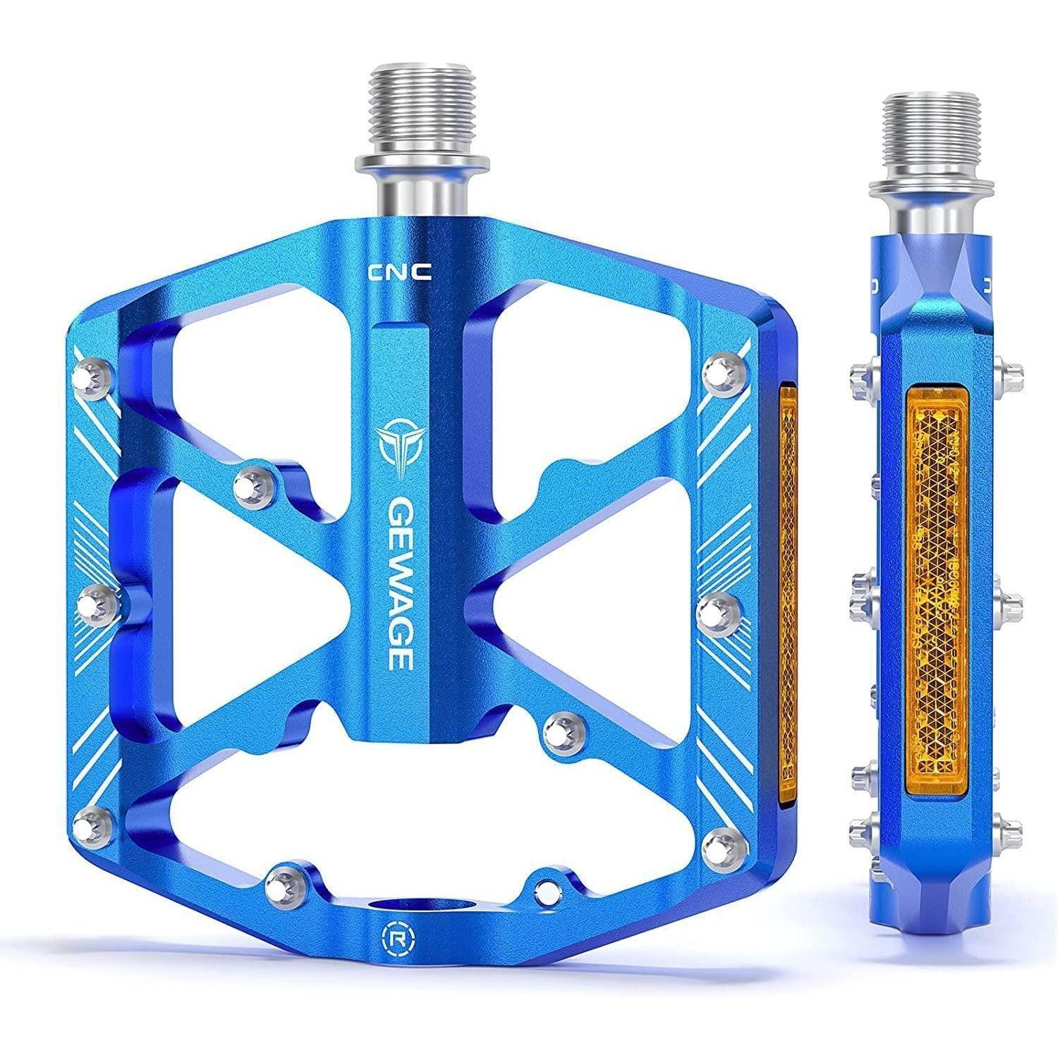 LuxusKollektion Plattformpedale Fahrradpedale Blau mit Reflektoren