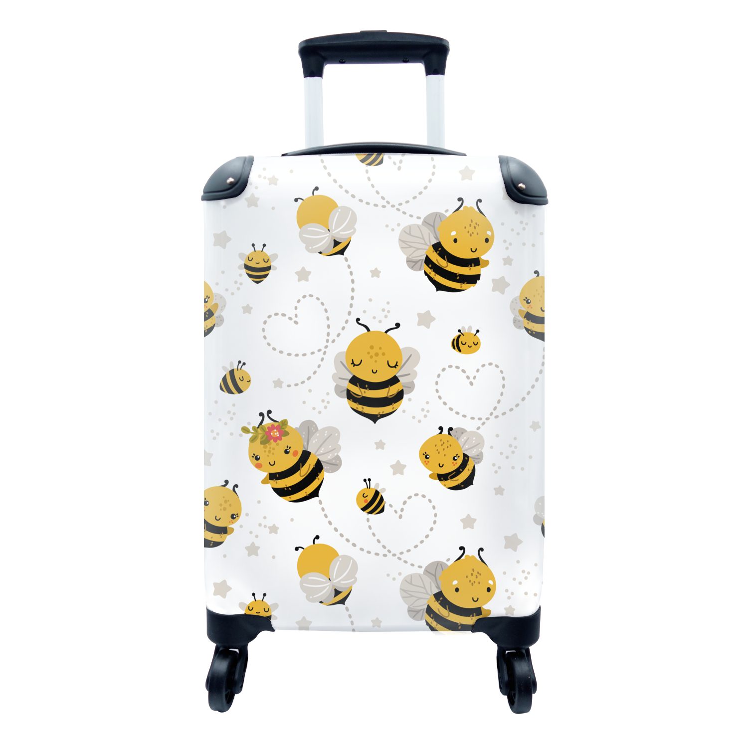 MuchoWow Handgepäckkoffer »Kinder - Muster - Biene«, 4 Rollen, Reisetasche  mit rollen, Handgepäck für Ferien, Trolley, Reisekoffer