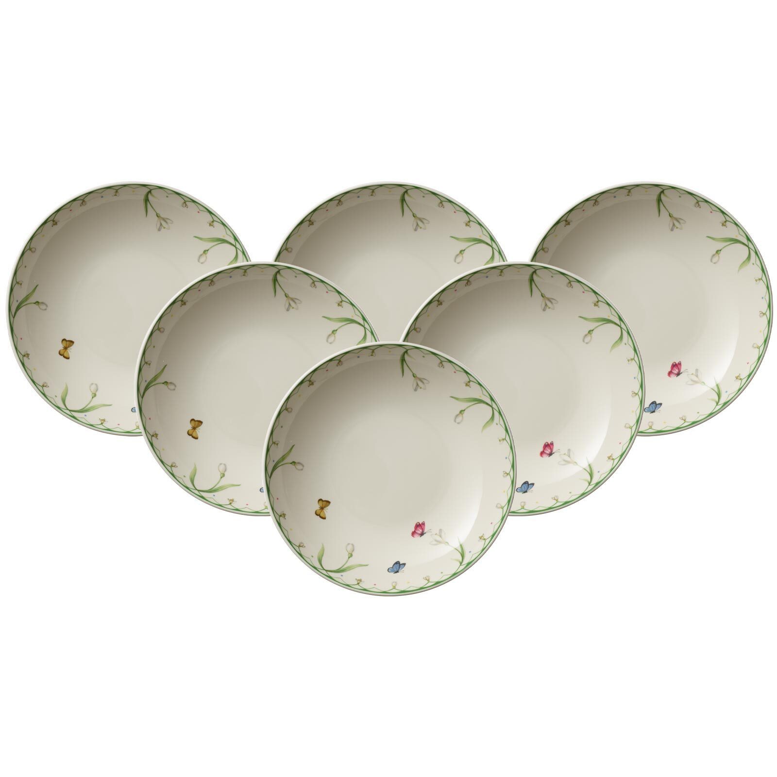 Villeroy & Boch Schale Colourful Spring Schalen ø 24 cm 6er Set, Porzellan, (6 Schalen, 6-tlg)