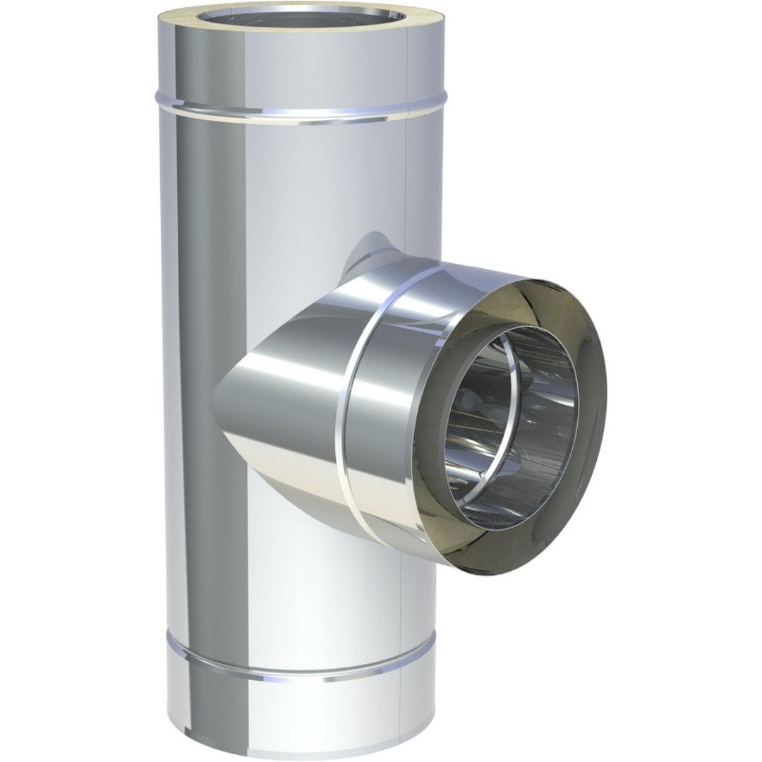Jeremias Schornstein DW-FU Ø 130 mm T-Anschluss 90°, innen und außen ausgehalst, Ø 130 mm