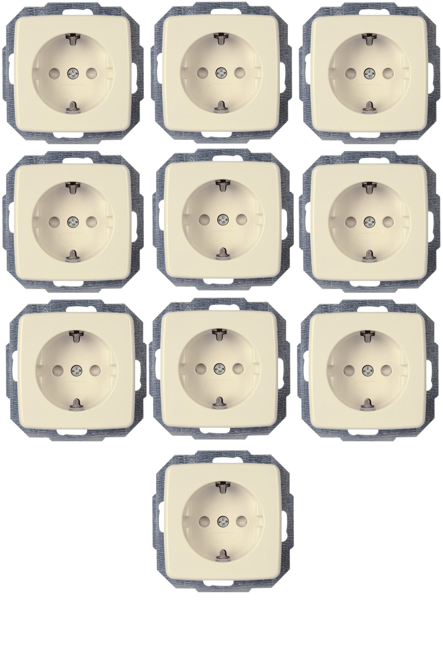 Kopp Unterputz-Steckdose Rivo Schutzkontakt-Steckdose [10ERPACK], 10-St., IP20, mit erhöhtem Berührungsschutz