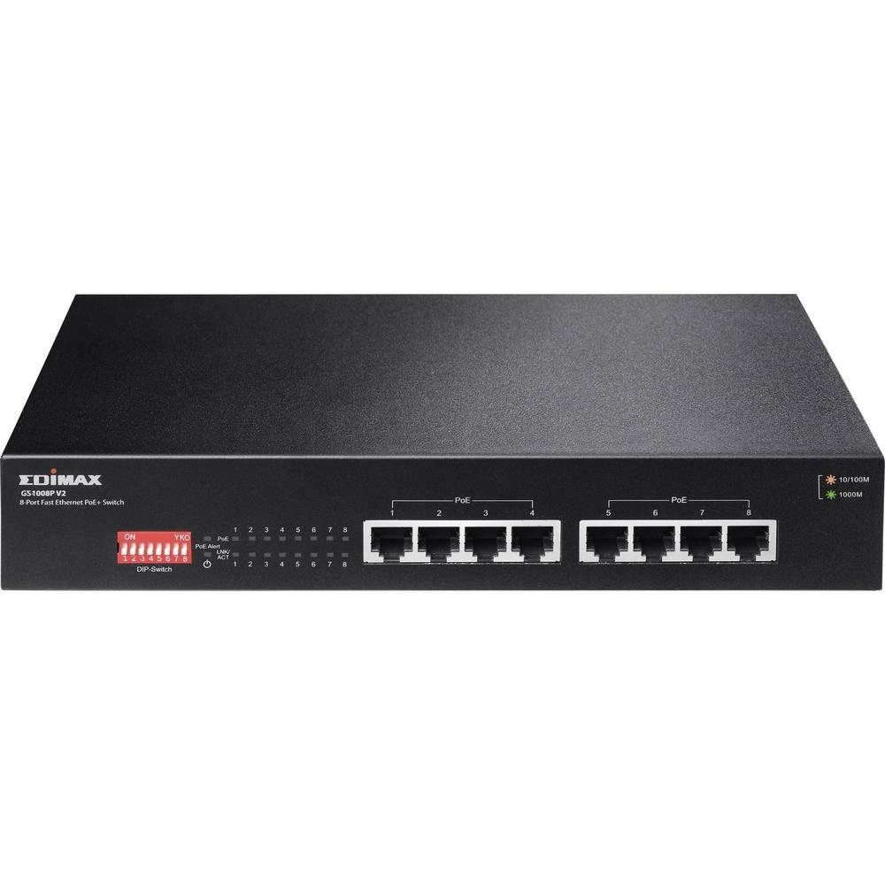 Edimax 8-Port Gigabit PoE+ Switch mit DIP-Schalter Netzwerk-Switch