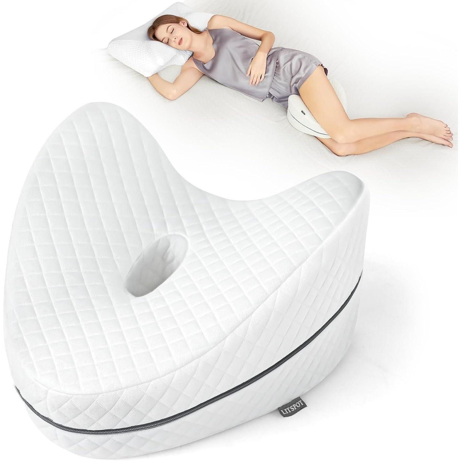 LuxusKollektion Lagerungskissen Kniekissen Memory Foam Orthopädisch Weiß für Seitenschläfer
