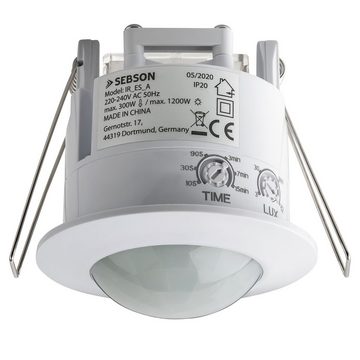 SEBSON Bewegungsmelder Bewegungsmelder Unterputz einstellbar Infrarot LED geeignet - 4er Set
