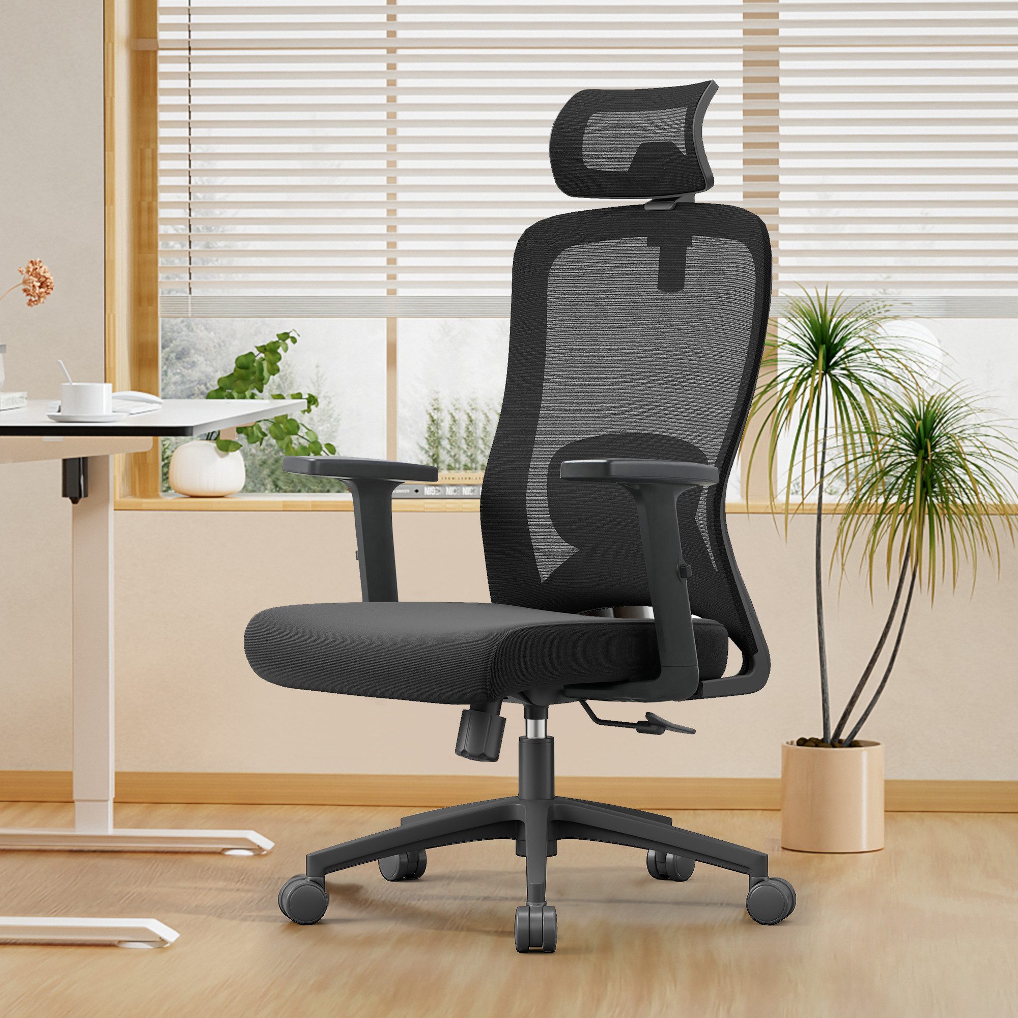 CALIYO Bürostuhl Ergonomisch Schreibtischstuhl, klappbare Armlehnen günstig online kaufen