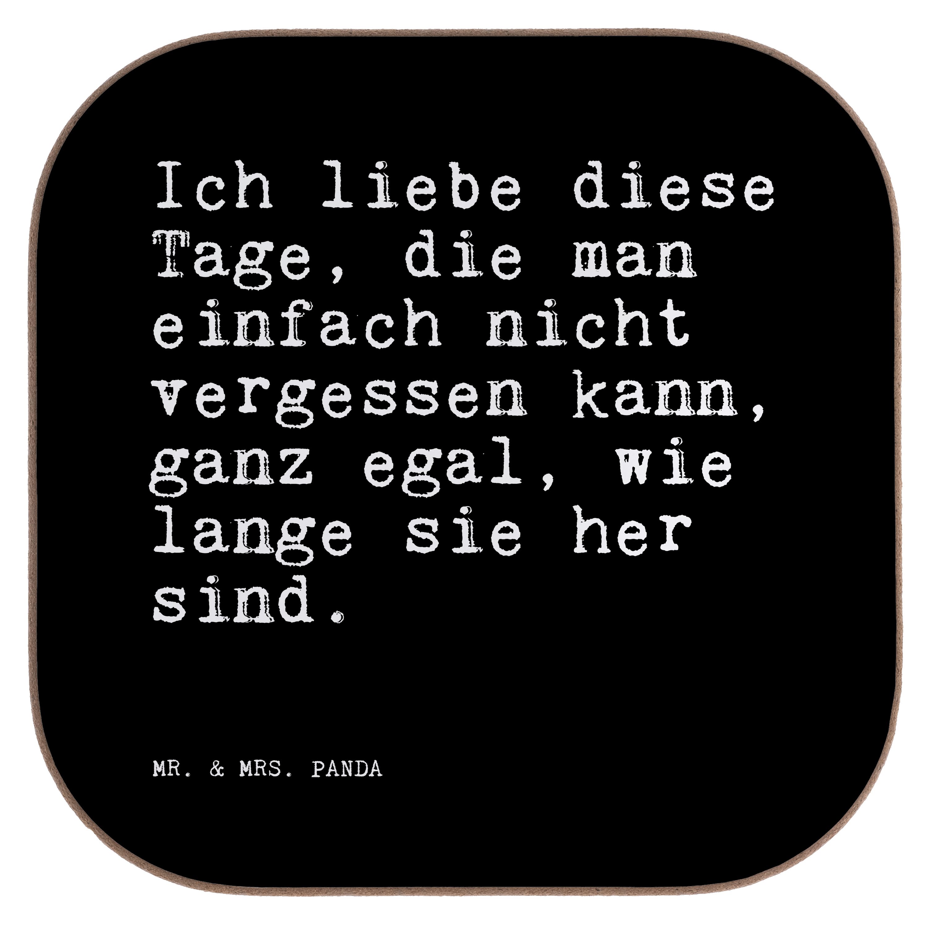 Mr. & Mrs. Panda Getränkeuntersetzer Ich liebe diese Tage,... Schwarz