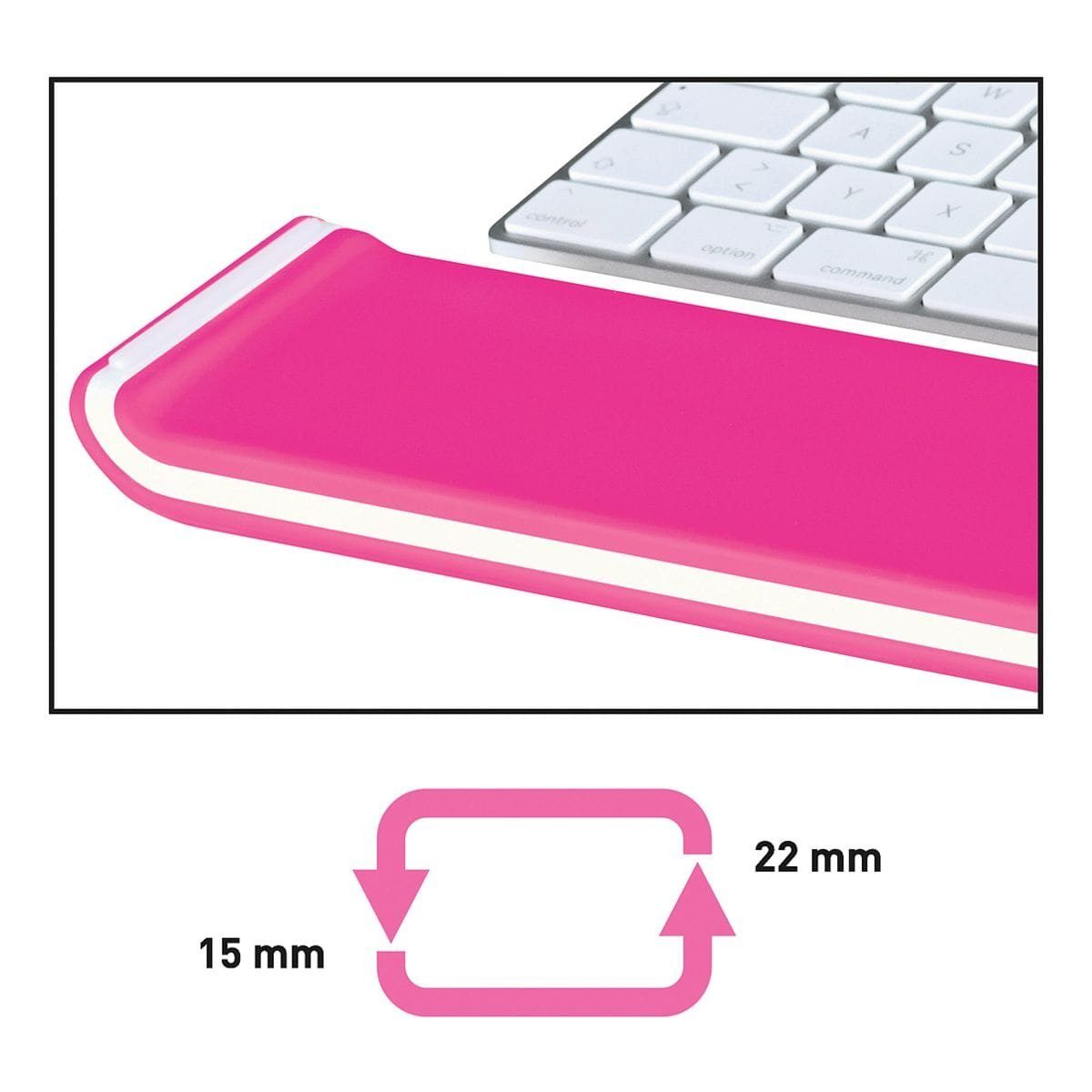 Schaumstofffüllung Ergo LEITZ mit Tastatur-Handballenauflage pink WOW,