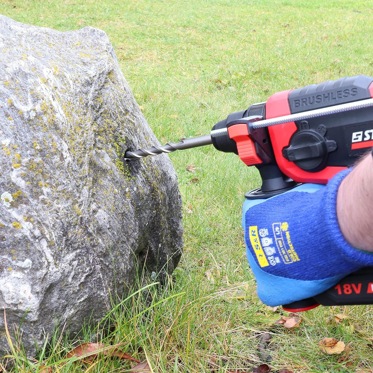 S&R Hammerbohrer SDS Plus Aufnahme, 4 x Schneiden, Stahlbeton Bohrer Satz, (Set, 6-tlg: 6, 8, 10, 12mm x 160 mm), für (armierten) Beton, Stein, Granit, mit 4 Schneiden-Geometrie