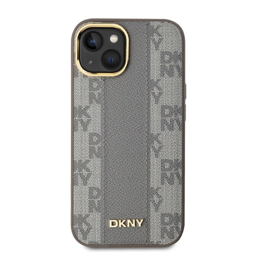 DKNY Handyhülle MagSafe Lederhülle, MagSafe-kompatibel, Lederoptik, Goldakzente
