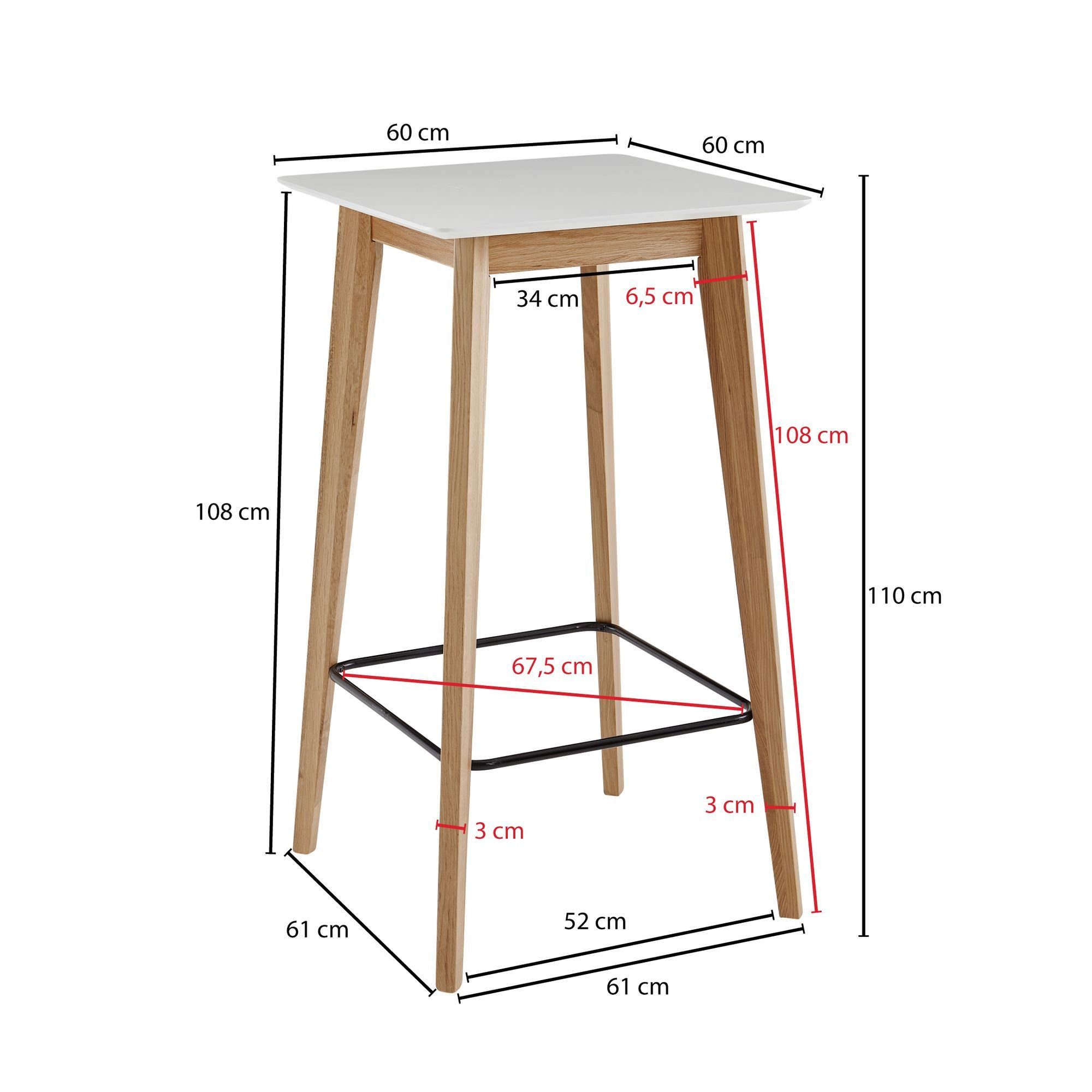 KADIMA Zuhause Bistrotisch Bartisch Eleganter für DESIGN Büro standfester &