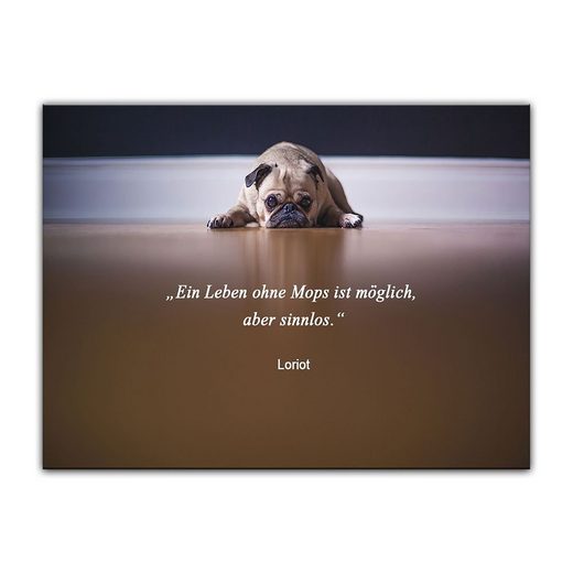 Bilderdepot24 Leinwandbild »Leinwandbild mit Zitat Ein Leben ohne