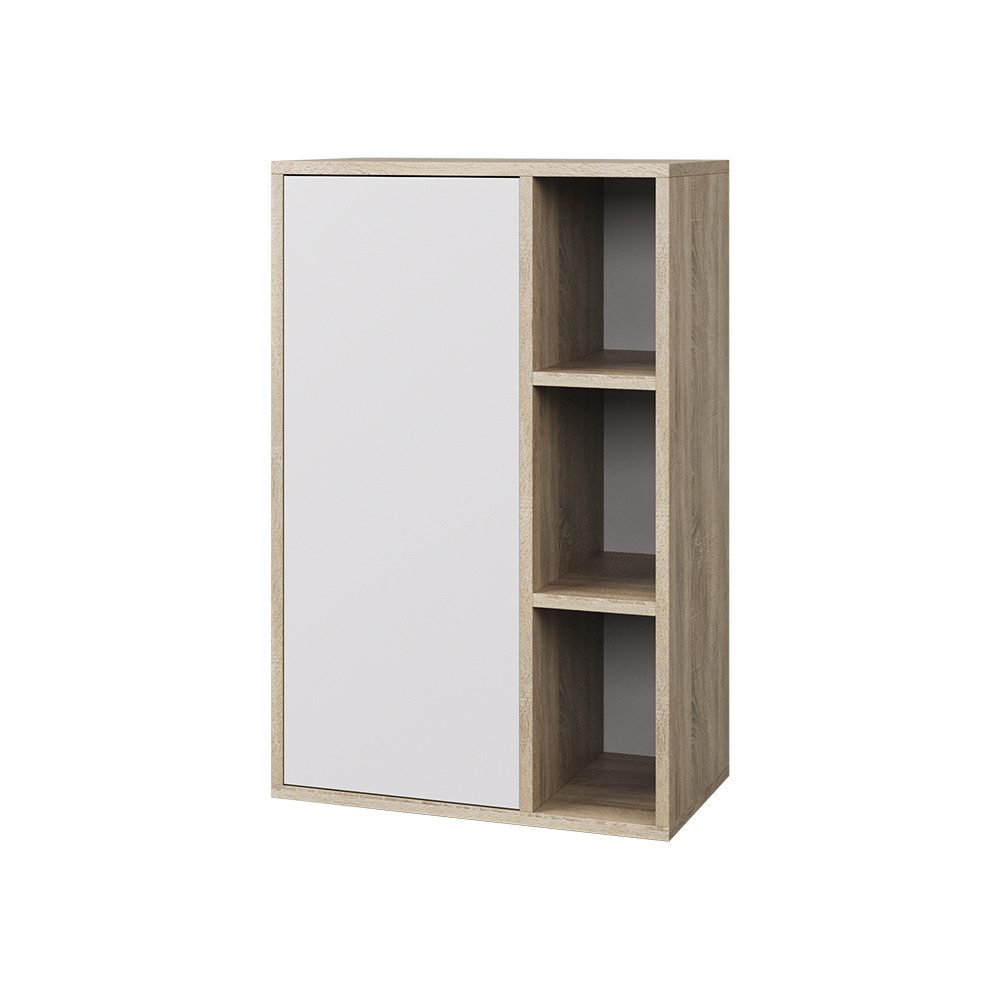 Vicco Bücherregal Berno, Sonoma/Weiß, 50.1 x 78.4 cm mit 3 offenen Fächern, 1-tlg.