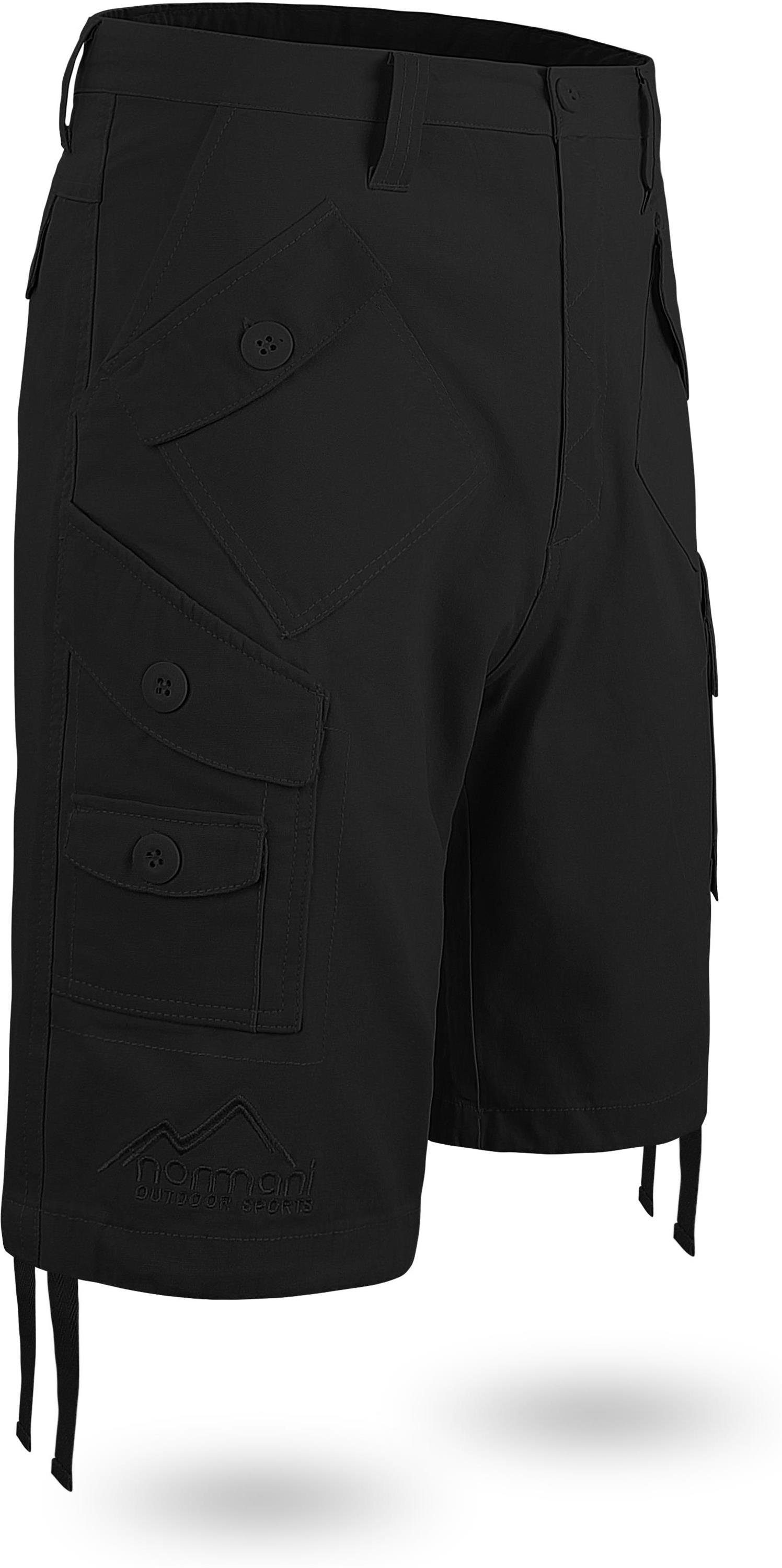 Herren Sommerhose normani 100% Shorts Schwarz kurze Bermudas Sommershorts aus Sonora Bio-Baumwolle Cargoshorts