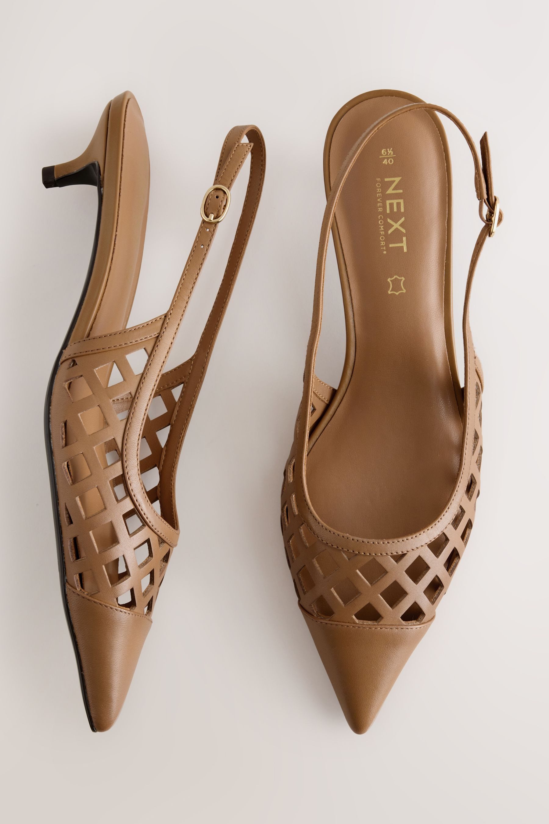 Next Forever Comfort® Leder-Slingbacks mit Absatz Slingsandale (1-tlg) günstig online kaufen