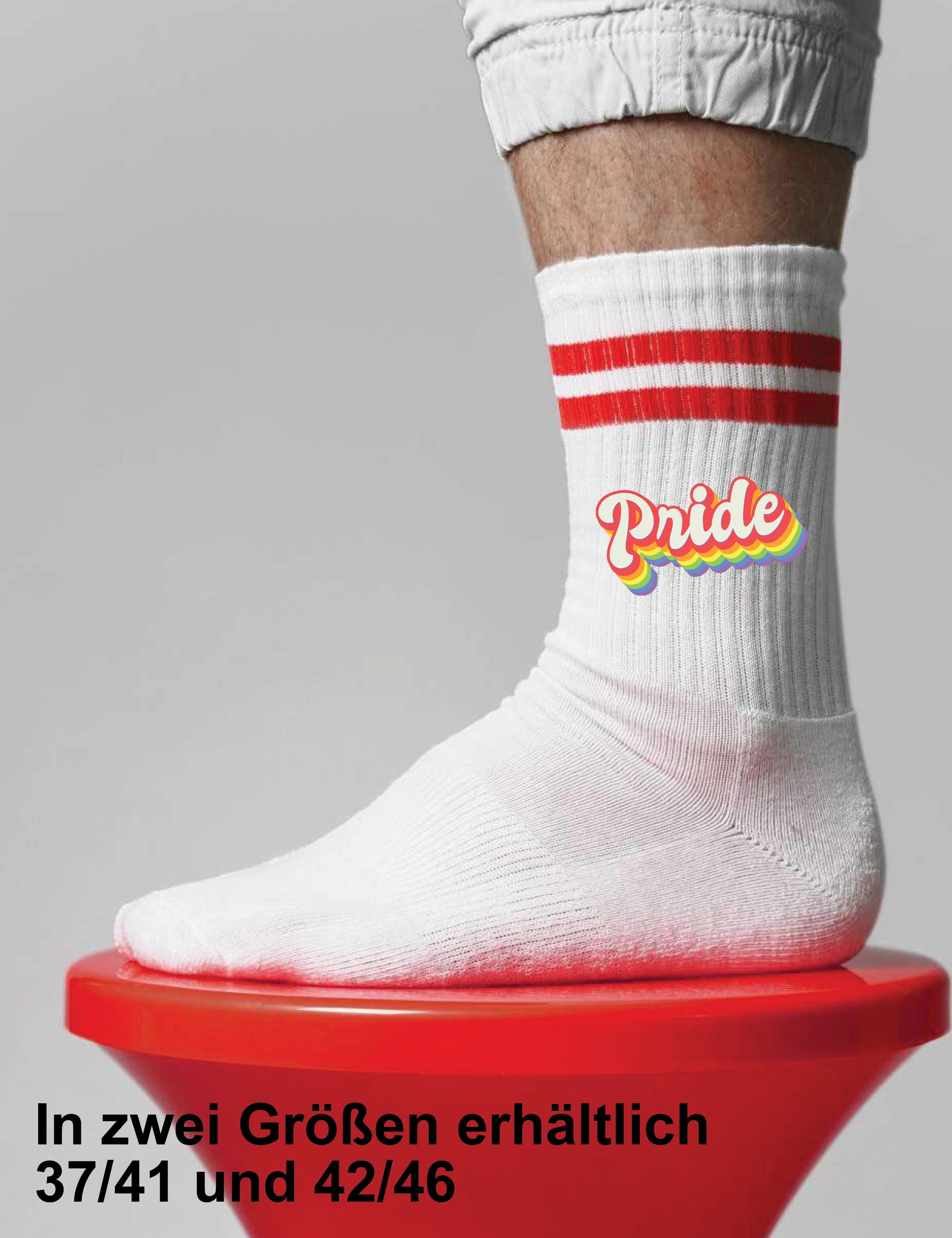 Youth Designz Tennissocken Unisex Socken "Pride Schriftzug" Aufdruck lustig Geschenk Statement mit verstärkter Verse und Zehenbereich
