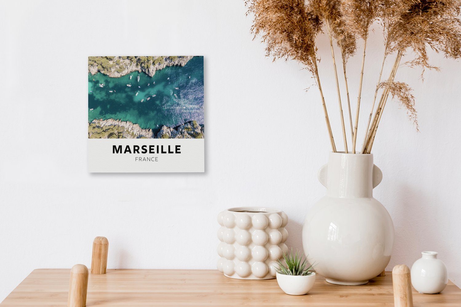 OneMillionCanvasses® Leinwandbild Frankreich Schlafzimmer für Marseille Wohnzimmer Wasser, - - St), Leinwand Bilder (1