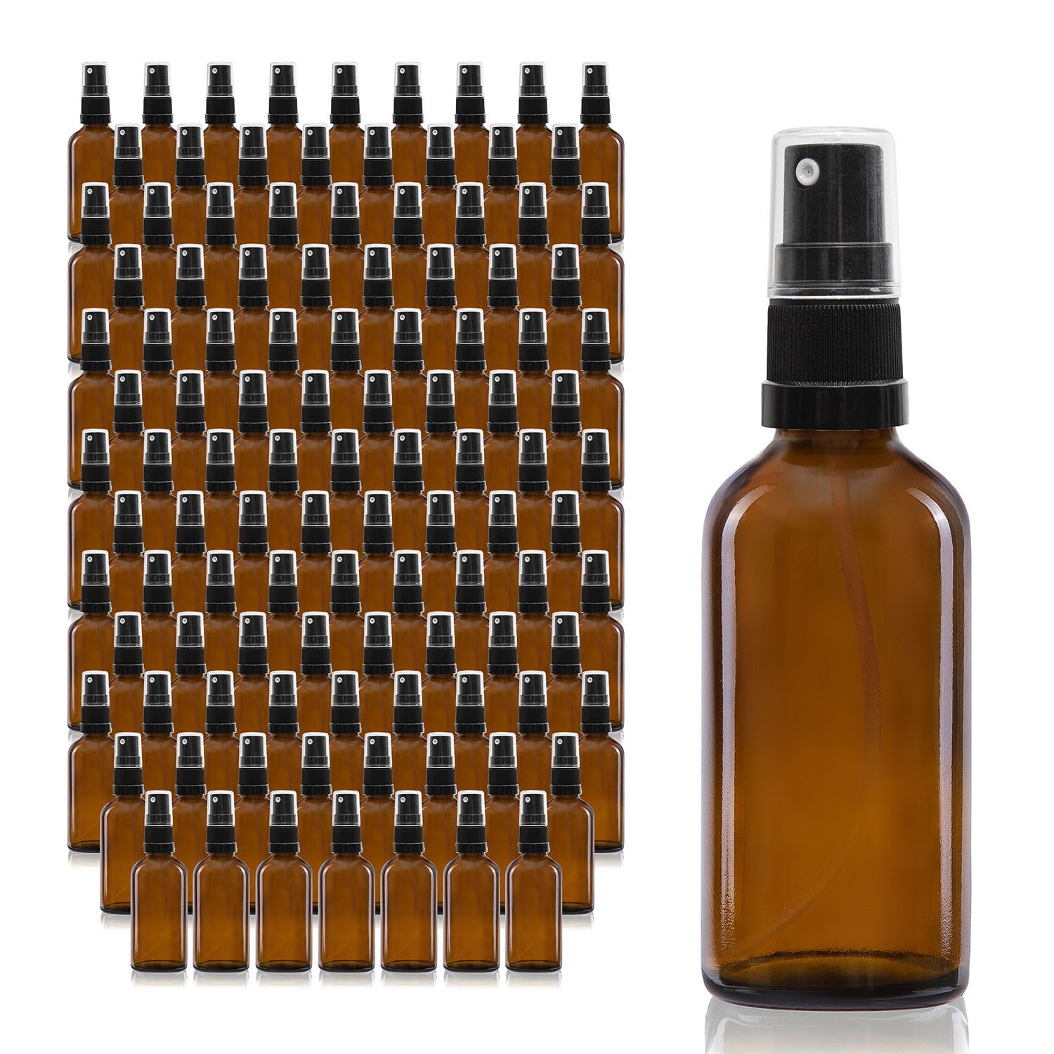 Oputec Sprühflasche 143 x 30ml Braunglas-Sprühflaschen mit feinem Sprühkopf - Zerstäuber