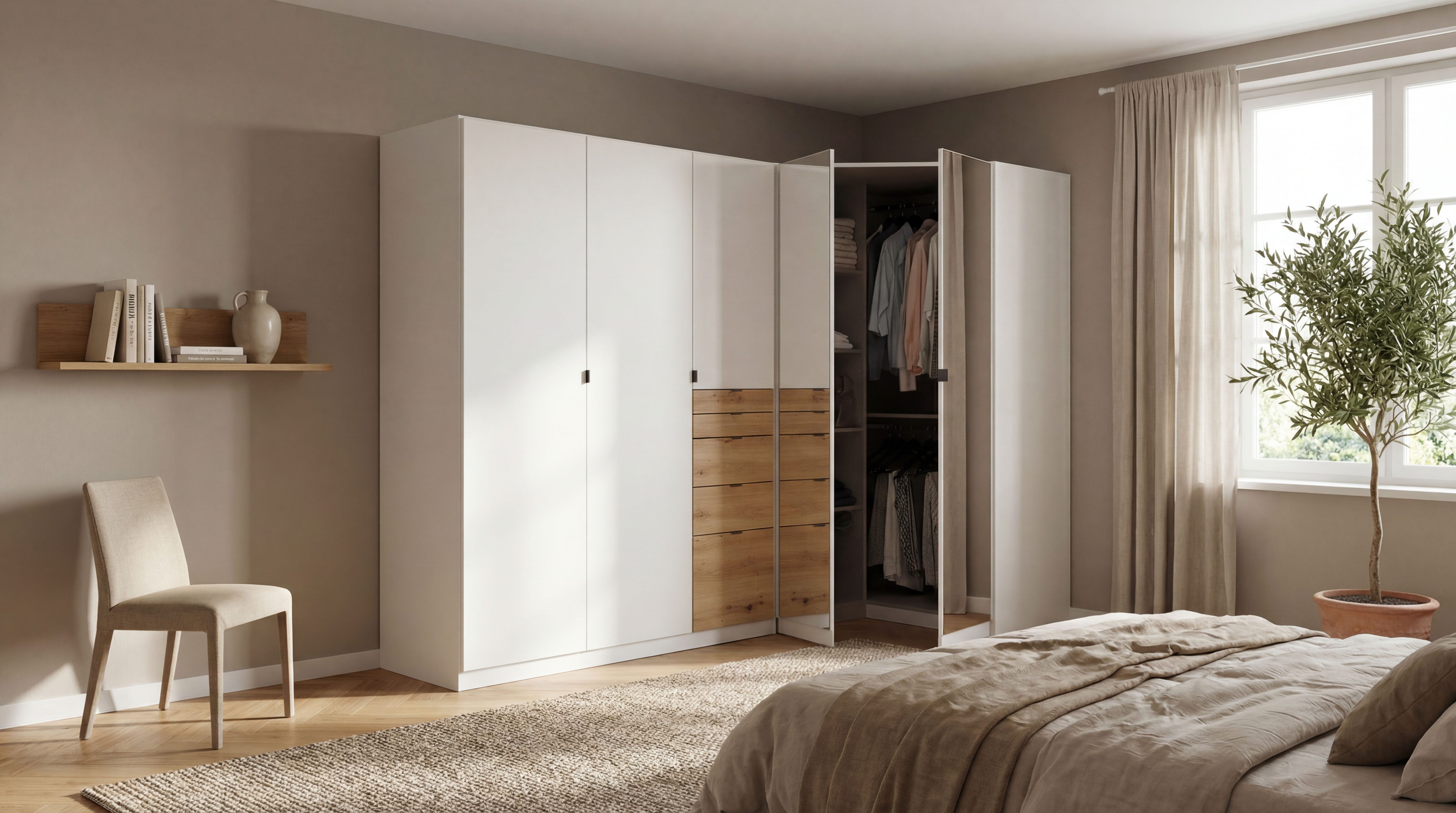 rauch Schrank-Set Kleiderschrank Schrank Garderobe Wäscheschrank Ankleide ONTARIO, (Set, Größe 253x208 cm), mit 5 Schubladen in unterschiedlichen Größen MADE IN GERMANY