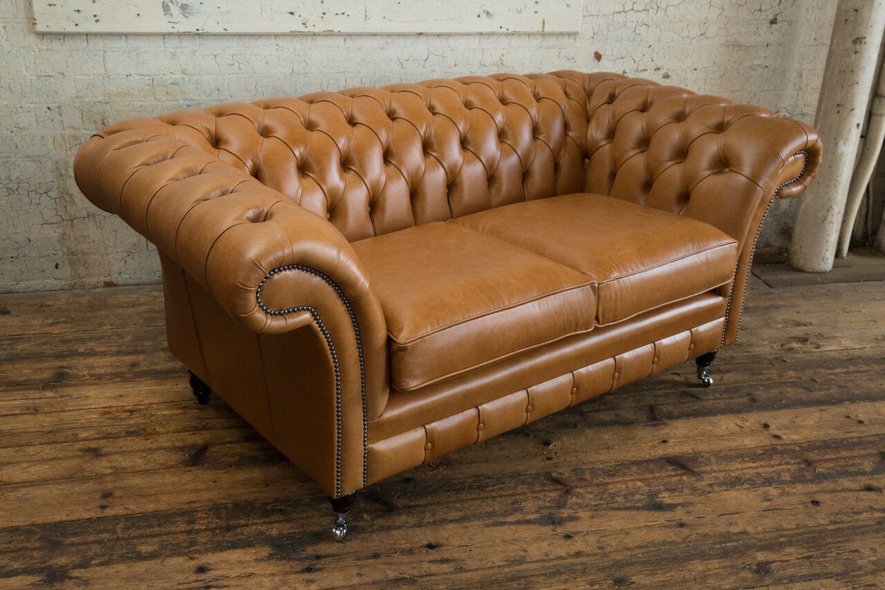 JVmoebel Chesterfield-Sofa Chesterfield Design Luxus Garnitur Couch Sofa Sitz 100% in Europe Leder Sofort, Made