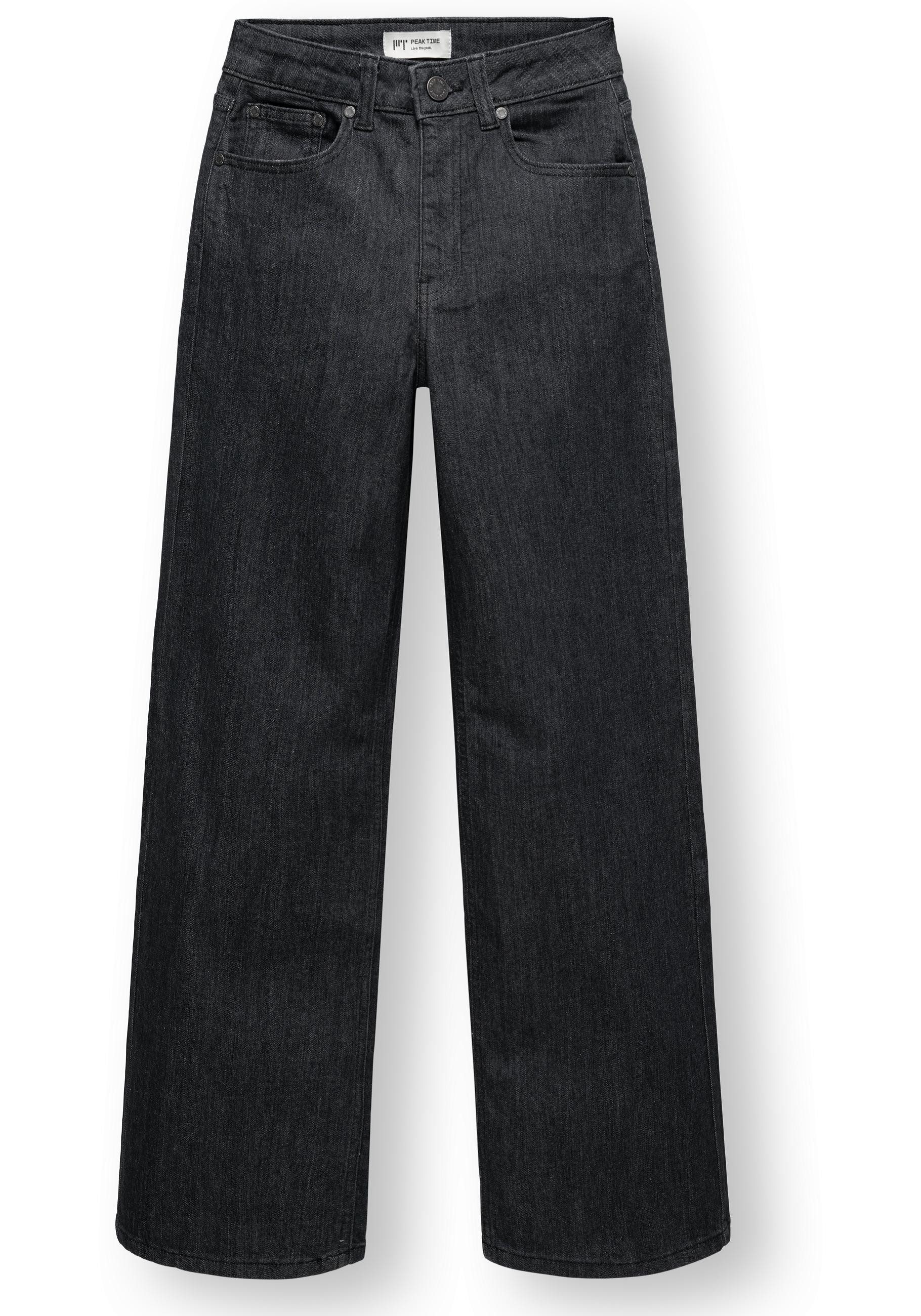 PEAK TIME Weite Jeans Eklipsa Damen Wide Leg Jeans mit Logoprägung