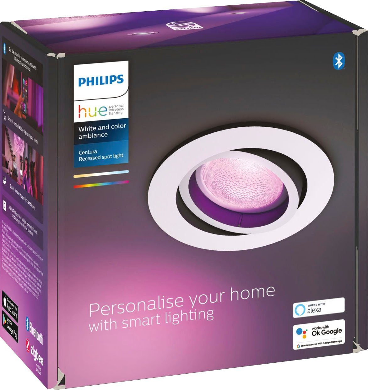 Philips Hue LED Flutlichtstrahler Leuchtmittel Centura, Farbwechsler wechselbar, Dimmfunktion