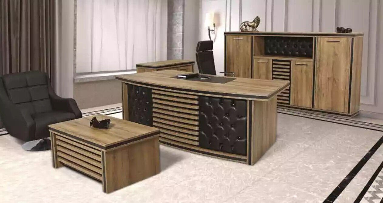 JVmoebel Schreibtisch Komplettes Büro-Set Schreibtisch Büroschrank Couchtisch Designer Möbel, Made In Europe