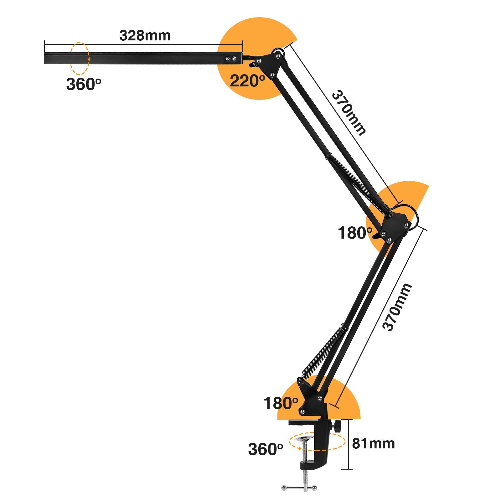 Clanmacy LED Schreibtischlampe FlexBar LED Schreibtischlampe Büroleuchte Di günstig online kaufen