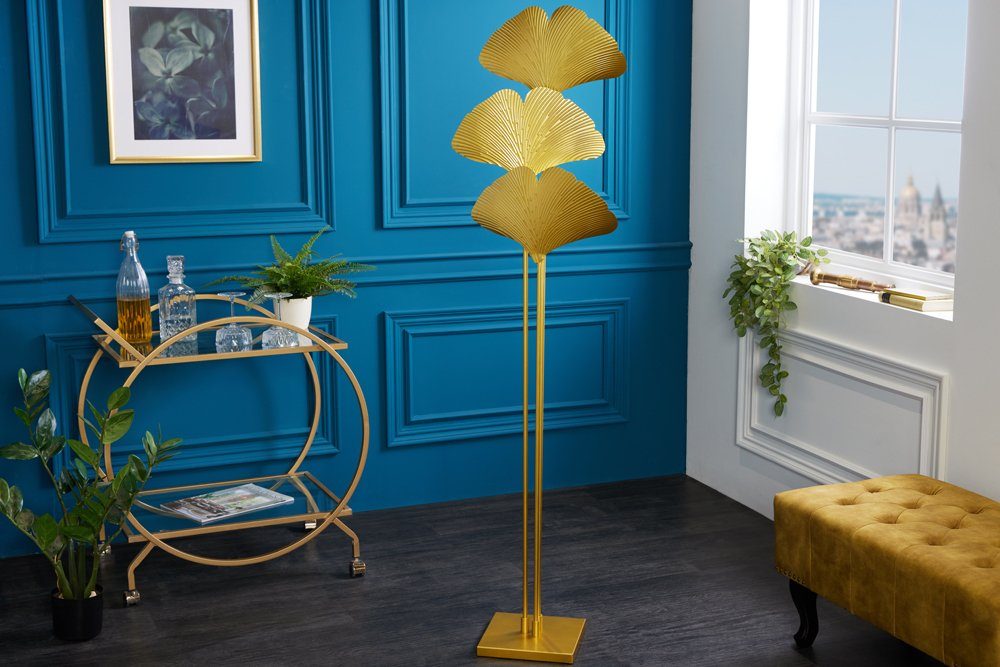 riess-ambiente Stehlampe GINKGO 160cm gold, Ein-/Ausschalter, ohne Leuchtmittel, Wohnzimmer · Metall · Urban Jungle · Schlafzimmer