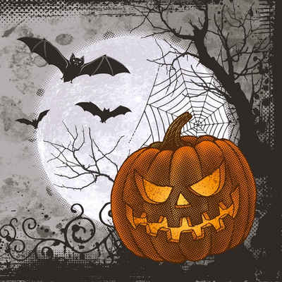 HOME FASHION Papierserviette 20 Servietten Halloween Time 33x33cm, (20 St)