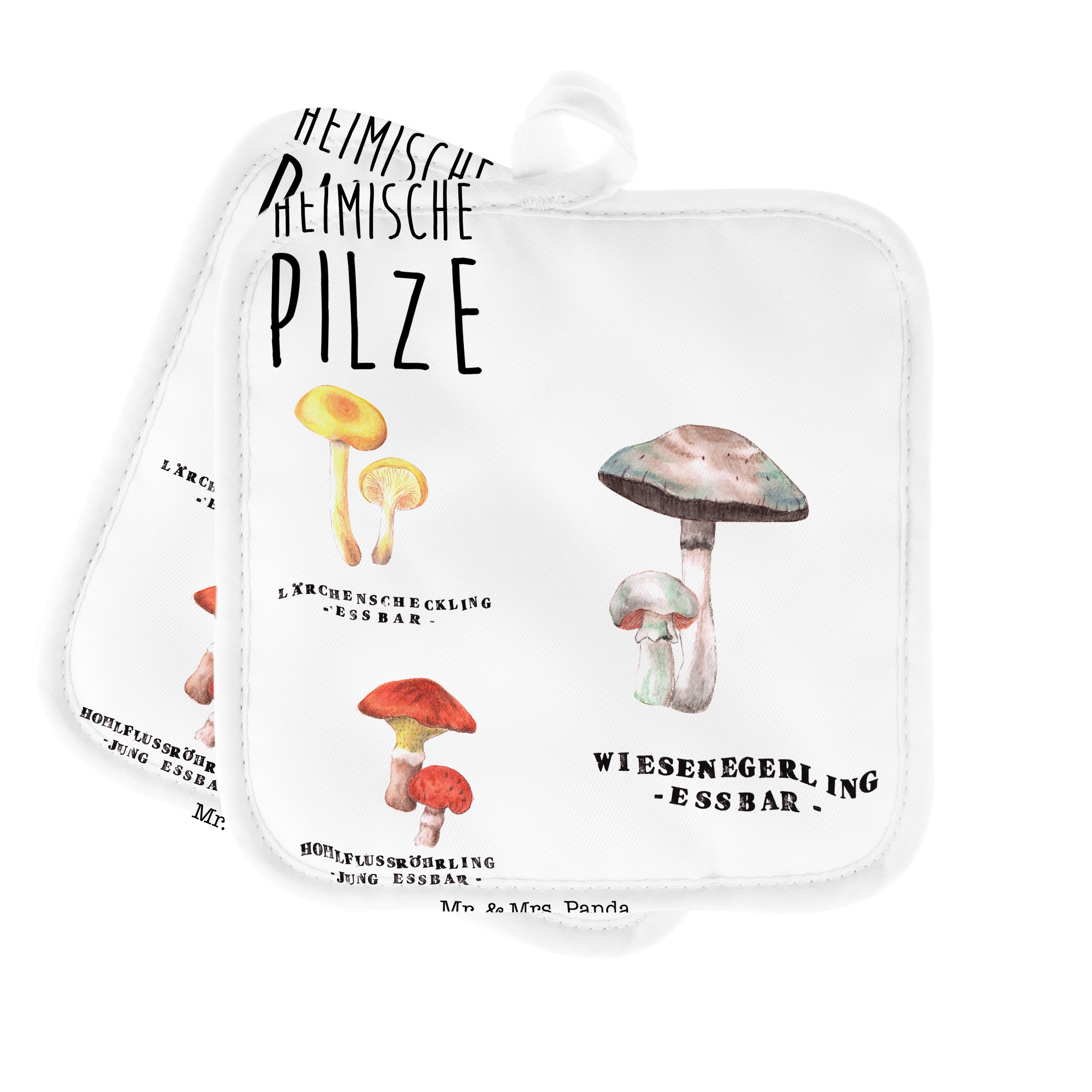 Mr. & Mrs. Panda Topflappen Heimische Pilze Geschenk, Topflappen mit