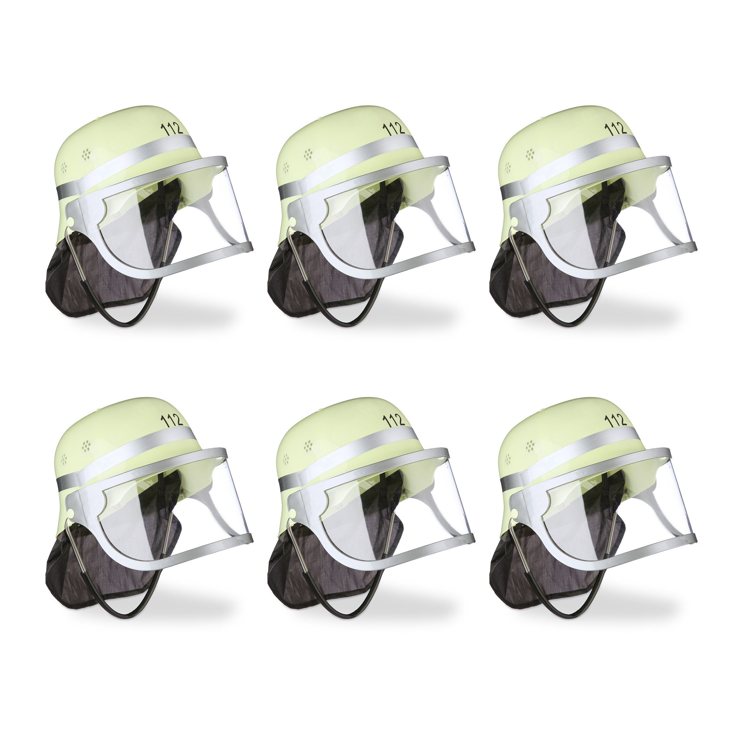 Feuerwehrhelm relaxdays "112" 6 x Feuerwehrhelm