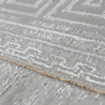 Teppich Teppich dezentes Muster grau, TeppichHome24, rechteckig, Höhe: 10 mm