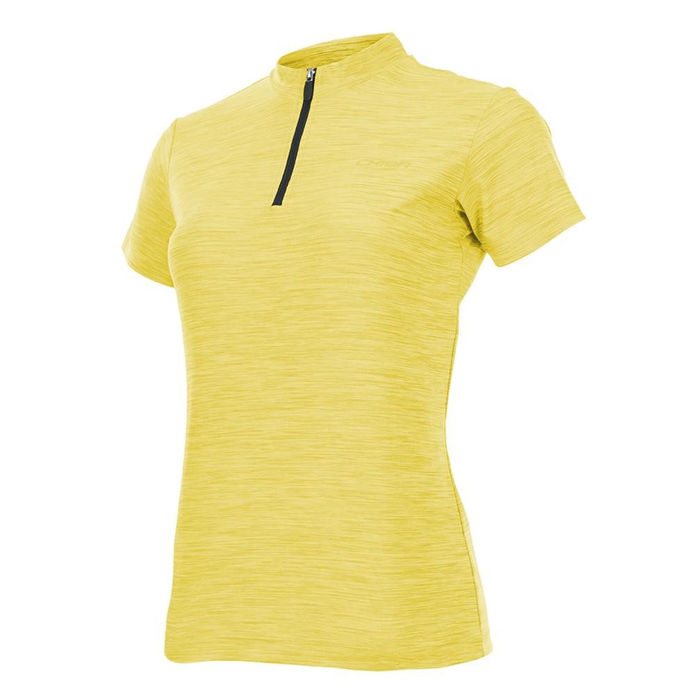 Funktionsshirt CHIBA Lady Melange Shirt - Radtrikot gelb, XXL, atmungsaktiv, halber Z