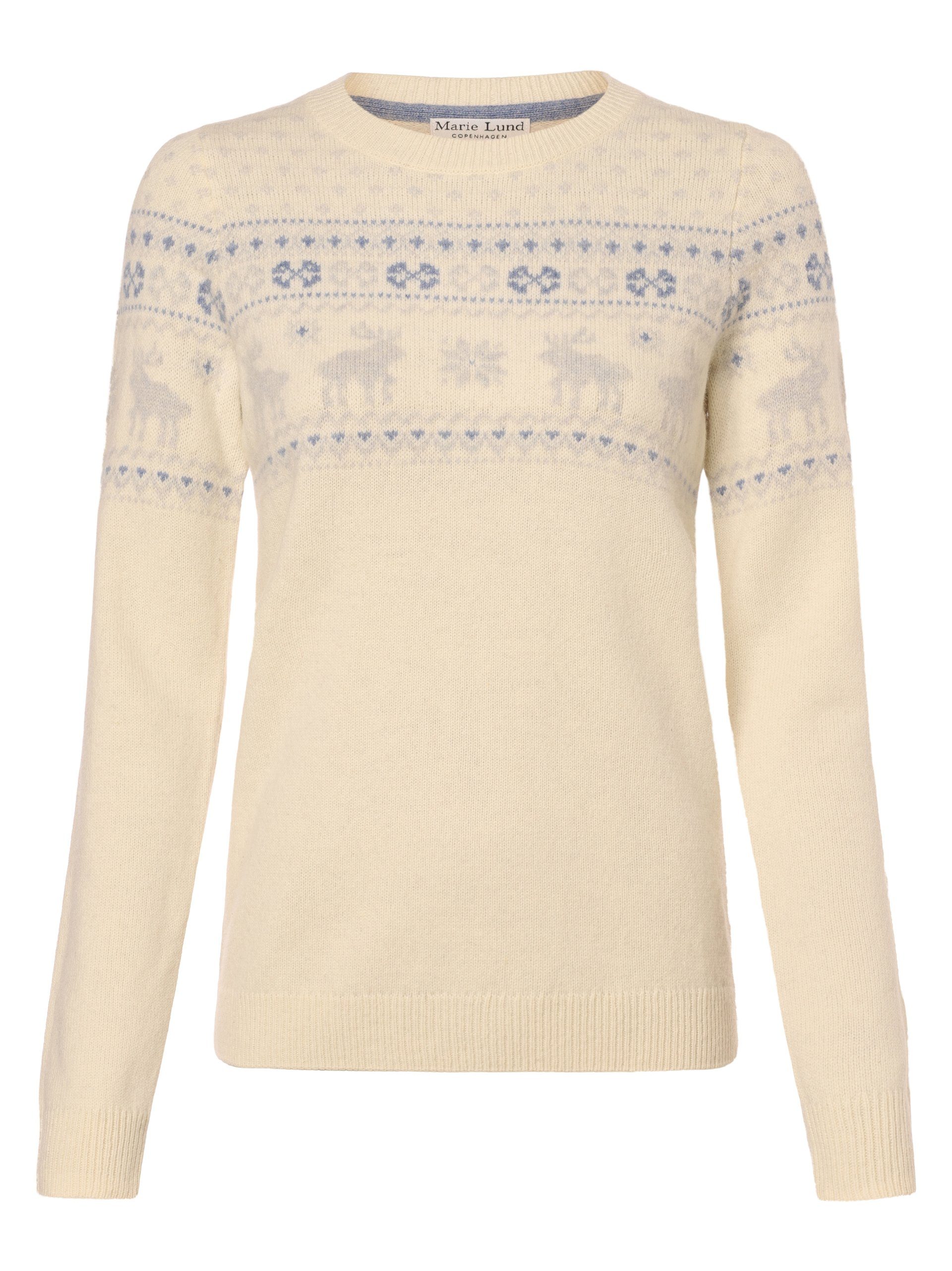 Marie Lund Strickpullover ecru hellblau