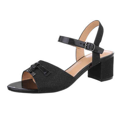 Ital-Design Damen Abendschuhe Party & Clubwear Sandalette (86192609) Blockabsatz Sandalen & Sandaletten in Schwarz