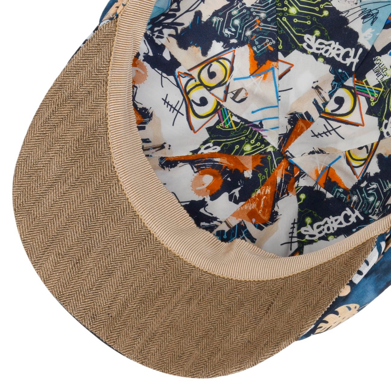 Alfonso D´Este Flat Cap (1-St) Schirmmütze mit Schirm, Made in Italy