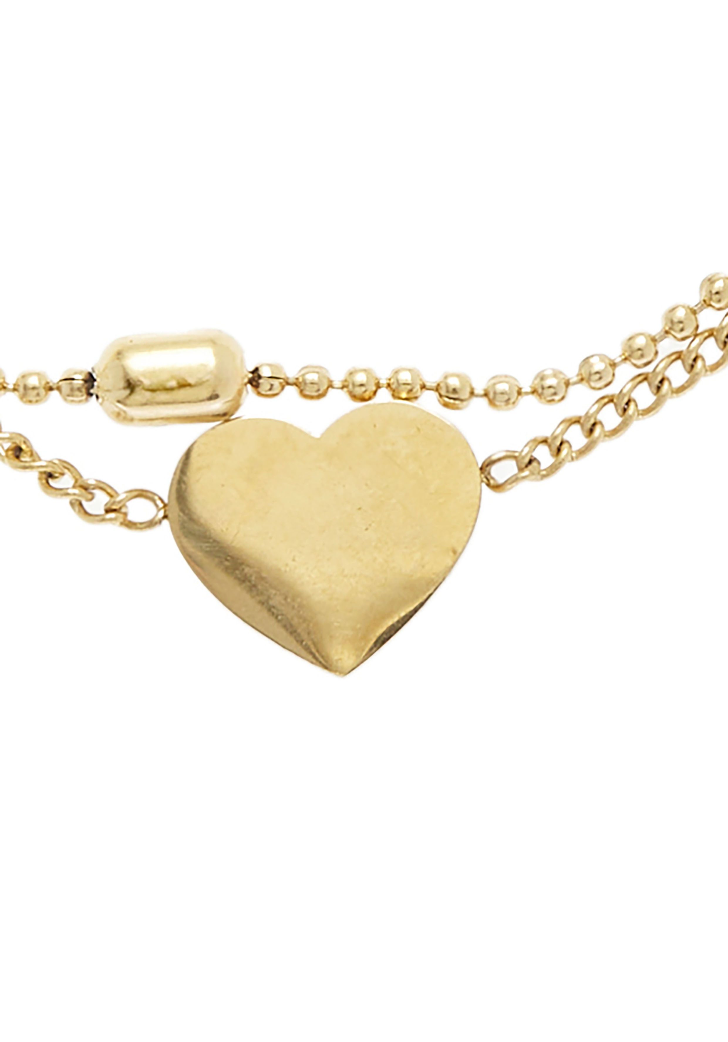 LASCANA Fußkette Mit Herzanhänger, NEU Aus vergoldetem Edelstahl