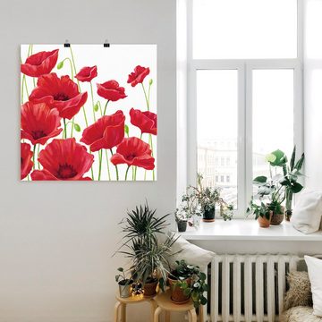 Artland Wandbild Rote Mohnblumen I, Blumen (1 St), als Alubild, Outdoorbild, Leinwandbild, Poster, Wandaufkleber
