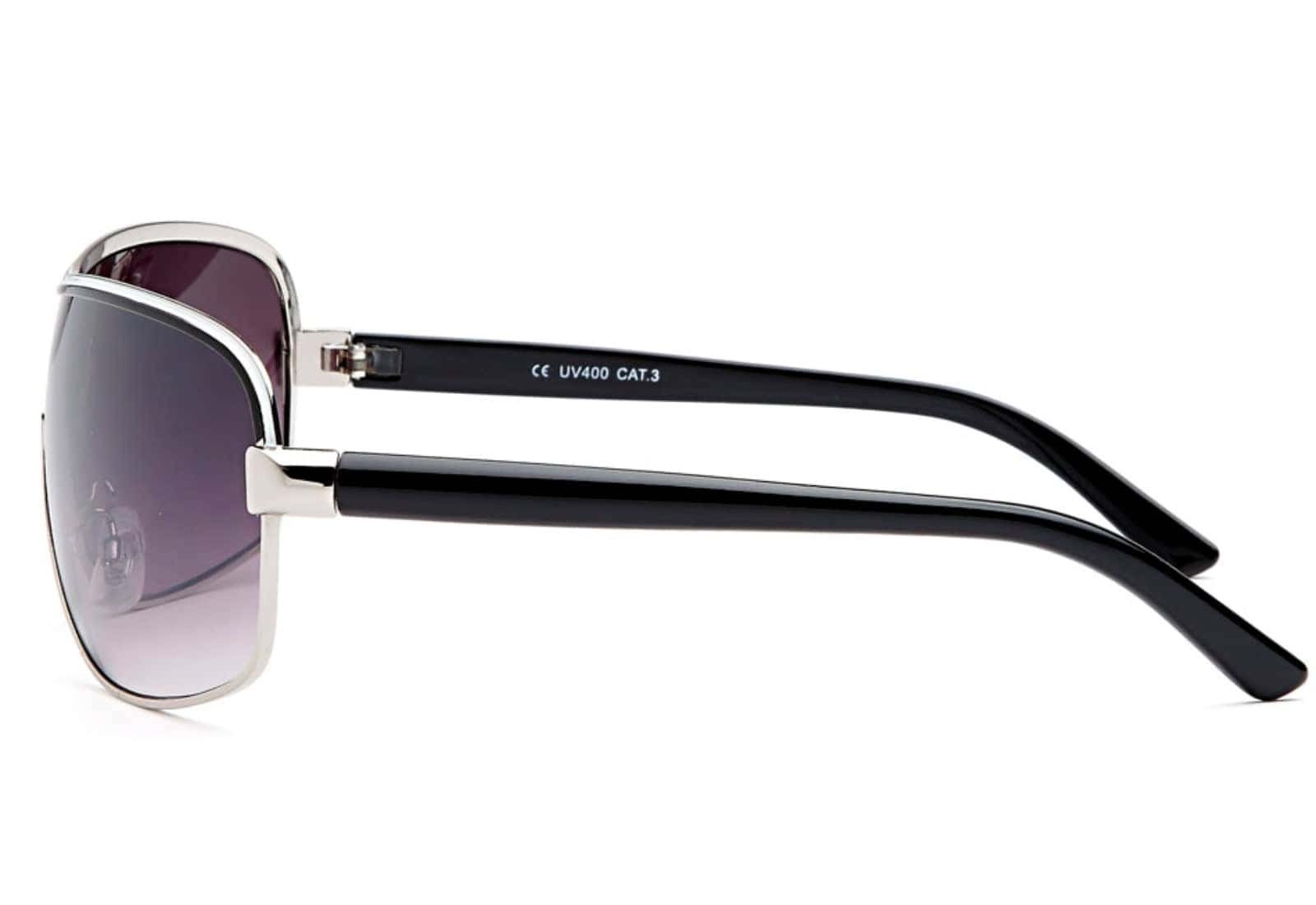 (1-St) mit Sonnenbrille Design Eyewear Grau Herren mit Monoscheibensonnenbrille akzentstreifen Kontrastlinie Damen BEZLIT