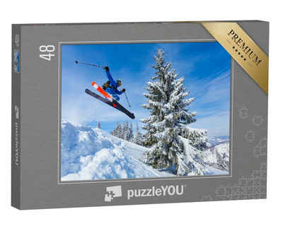 puzzleYOU Puzzle Spaß beim Skifahren, 48 Puzzleteile, puzzleYOU-Kollektionen Sport