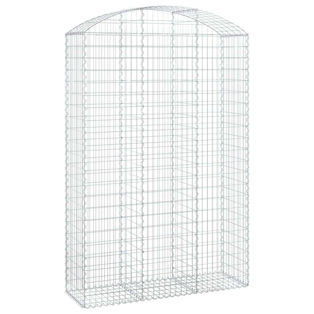 vidaXL Blumentopf Gabione mit Hochbogen 150x50x220/240 cm Verzinktes Eisen (1 St)