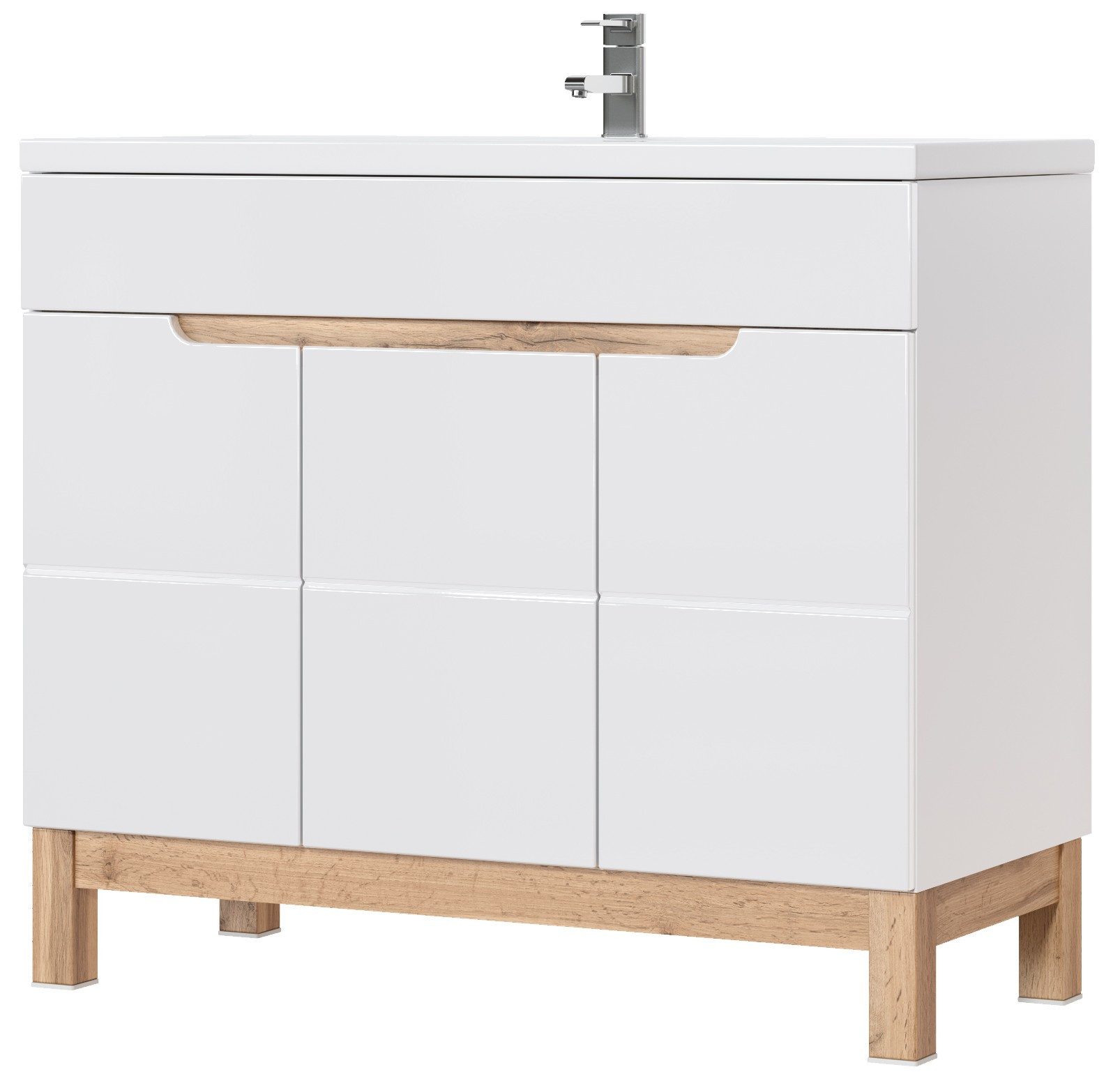 Xlmoebel Waschtisch Badezimmer Schränke mit Waschbecken Unterschrank 100cm (1-St), Made in Europa