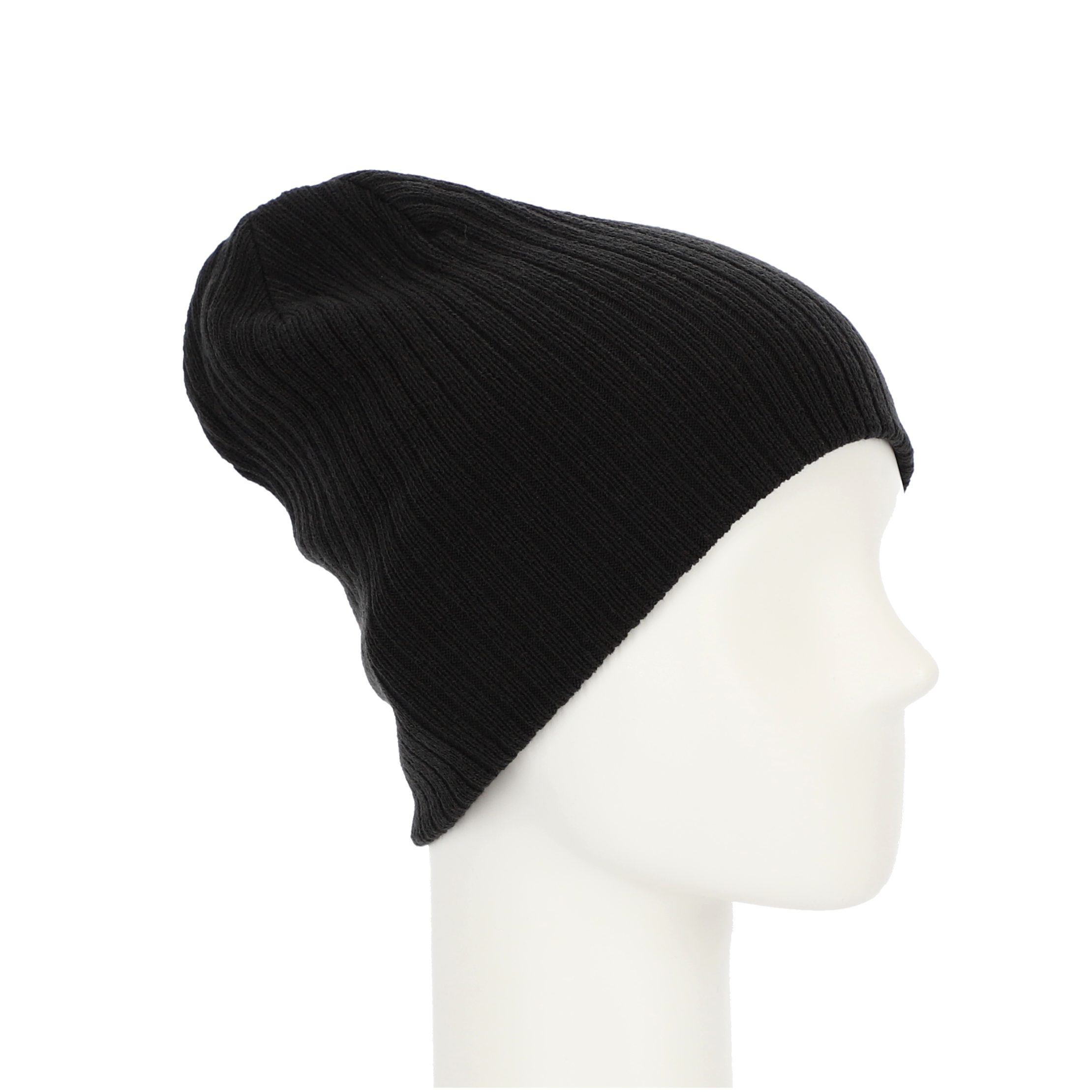 halsüberkopf Accessoires Strickmütze Beanie mit Rippe individuell tragbar!