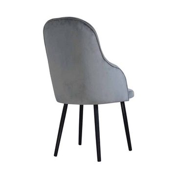 JVmoebel Stuhl, Moderne Lehnstühle Gruppe 8er Stuhl Set Garnitur Graue Polster