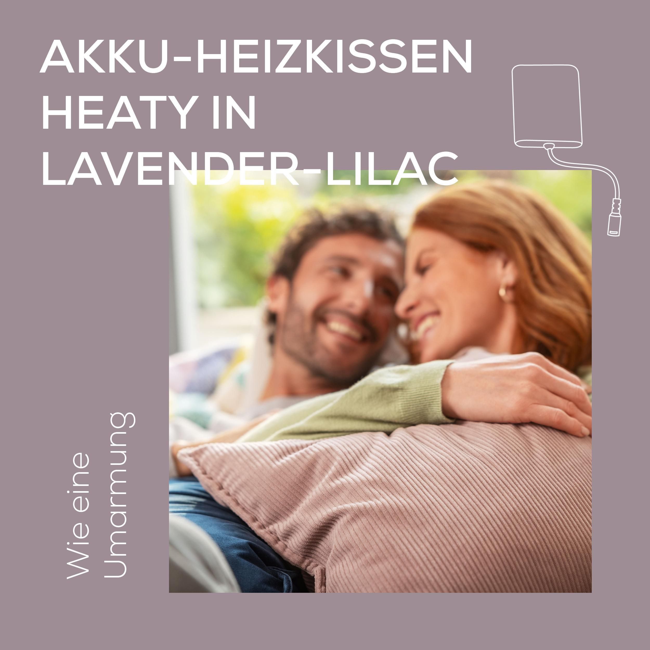 BEURER Heizkissen HK 77 Heaty, kabellos, Stylisches Design mit modernem Cordstoff, 3 Temperaturstufen, 45x45 cm