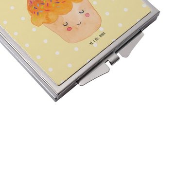 Mr. & Mrs. Panda Kosmetikspiegel Cupcake - Gelb Pastell - Geschenk, schminken, Tiere, Cupcakes, silber (1-St), Unwiderstehlicher Glanz